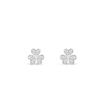 18K Gold Diamond VCA Frivole Mini Earrings