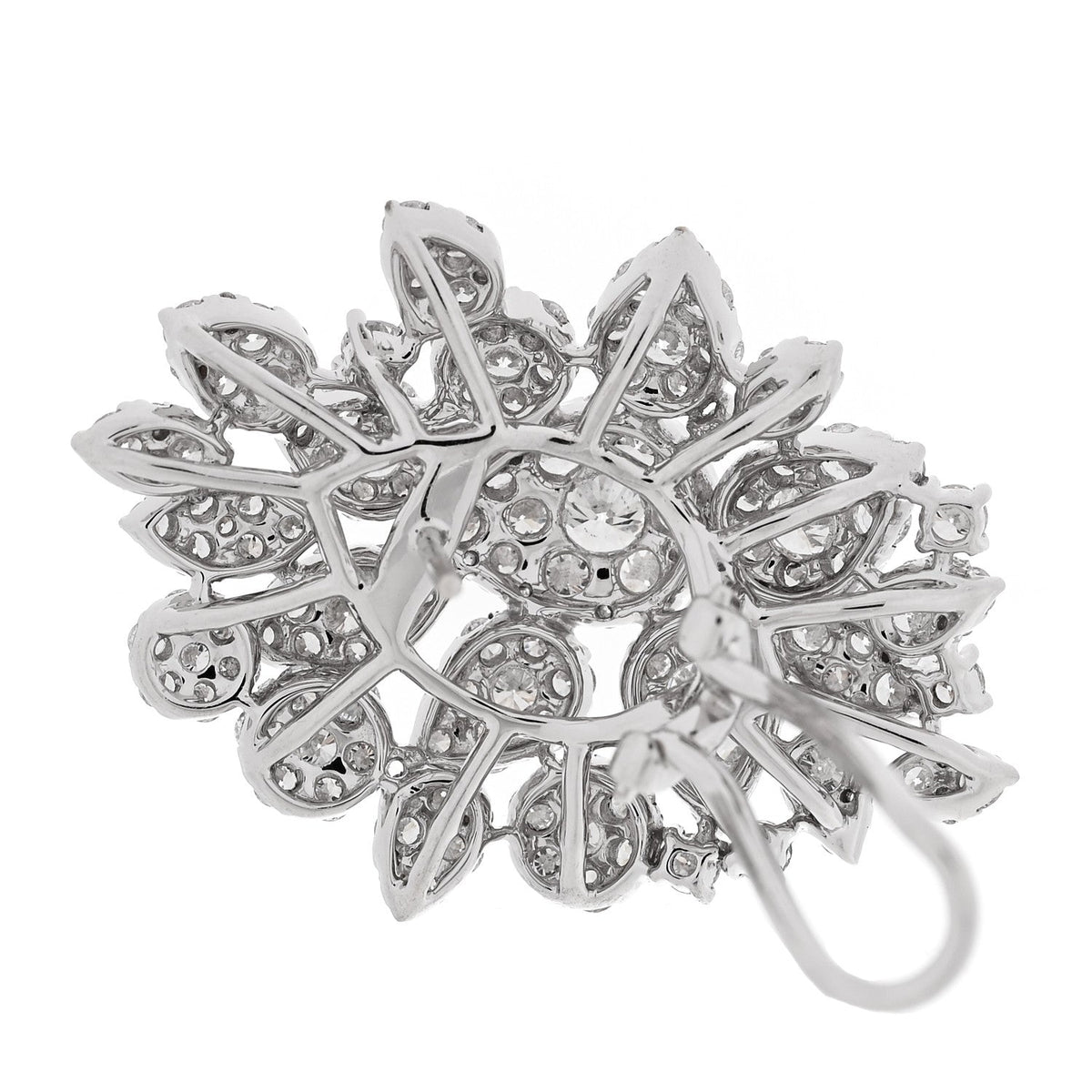 Parker & West 18K White Gold Diamond 9.28ctw Cluster Earrings