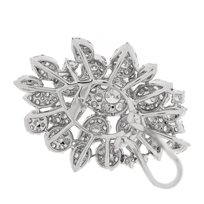 Parker & West 18K White Gold Diamond 9.28ctw Cluster Earrings