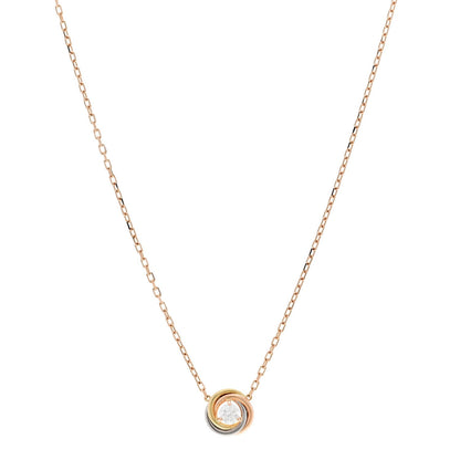 Cartier 18K Tricolor Gold Diamond Trinity De Cartier Pendant Necklace