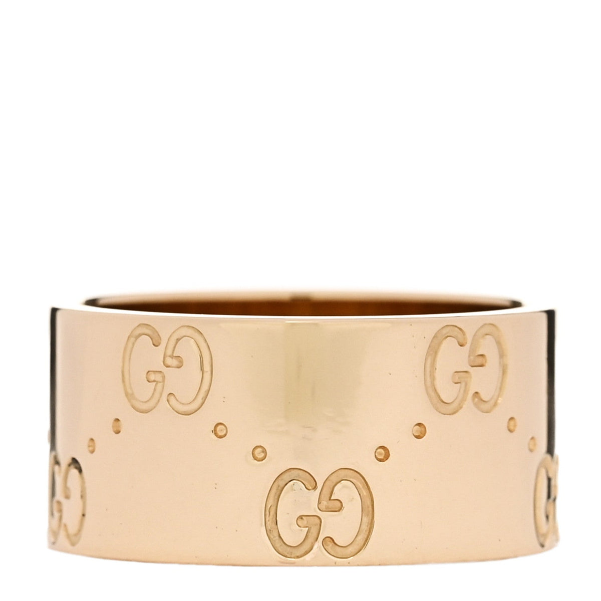 Gucci 18K Yellow Gold 9mm Icon Band Ring 46 3.75