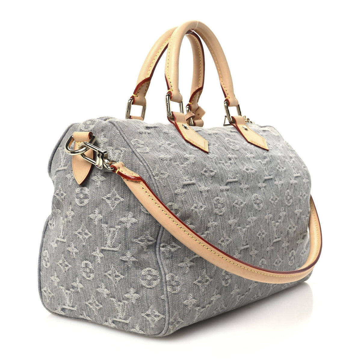 Louis Vuitton Monogram Denim Speedy Soft 30 Washed Gray