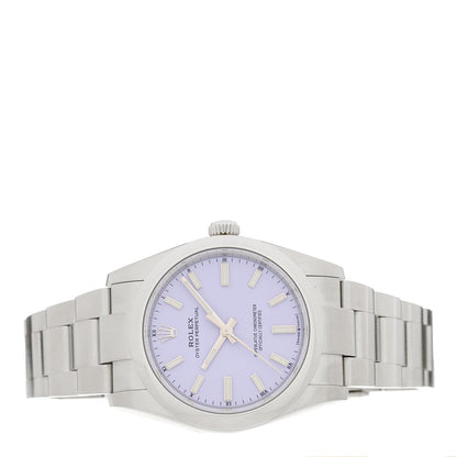 Rolex Stainless Steel 34mm Oyster Perpetual Watch Lavender
