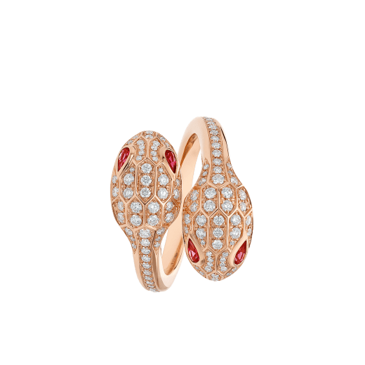 18K Rose Gold Diamonds BVLGARI Serpenti Seduttori Ring