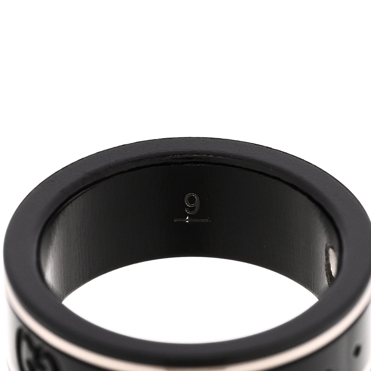 Gucci 18K White Gold Synthetic Corundum 7mm Icon Band Ring 49 4.75