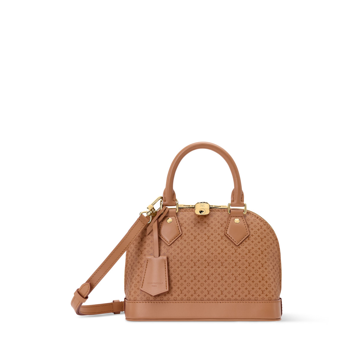 Women's Alma BB Minigram Hazelnut Calfskin Handbag