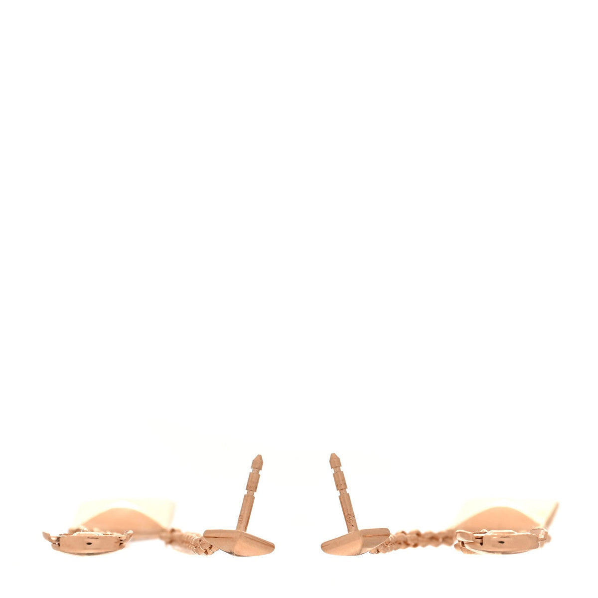 Hermes 18K Rose Gold Diamond Clou d'H Dangle Earrings