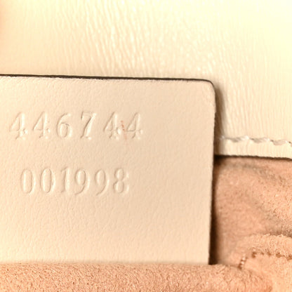 Gucci Calfskin Matelasse Mini GG Marmont Shoulder Bag White