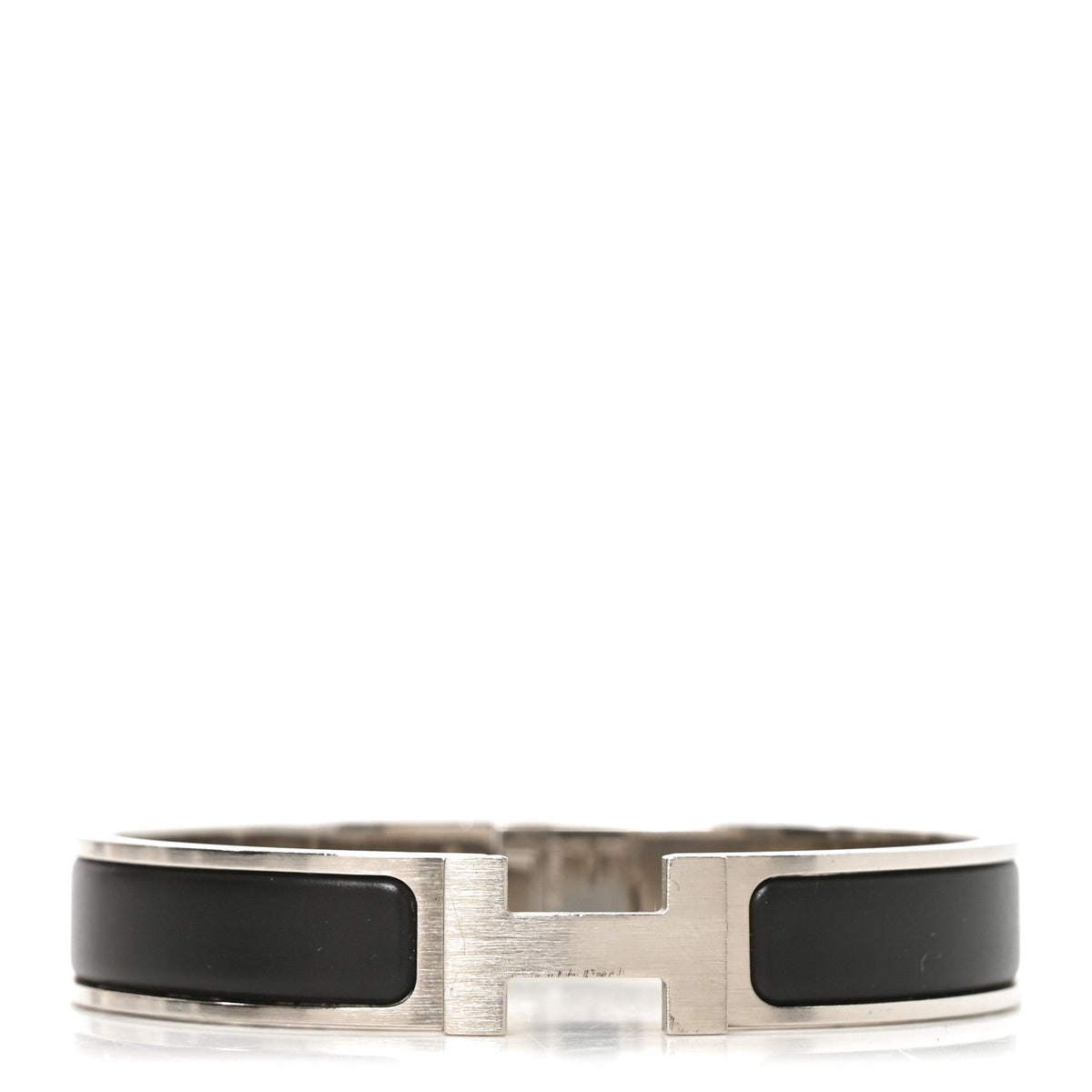 Hermes Matte Enamel Narrow Clic Clac HH Bracelet T4 Black