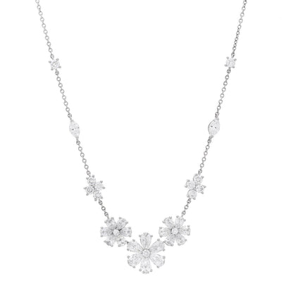 Harry Winston Platinum Diamond Forget-Me-Not Multi Motif Necklace
