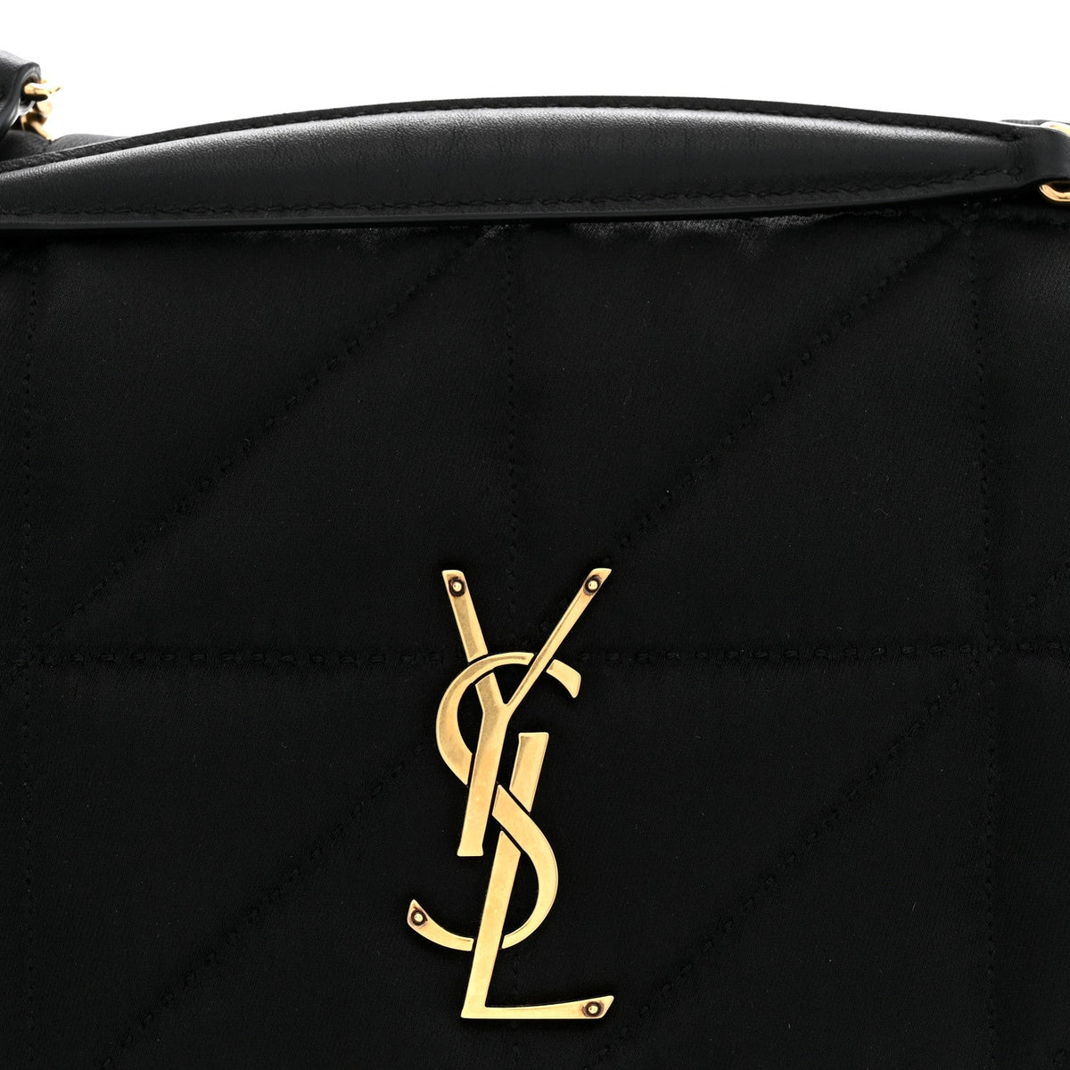 Saint Laurent Satin Patchwork Monogram Medium Jamie Bag Black