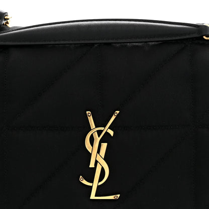 Saint Laurent Satin Patchwork Monogram Medium Jamie Bag Black
