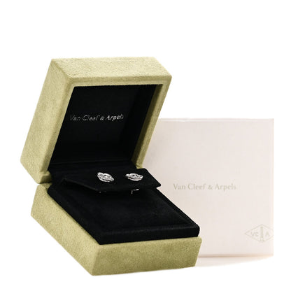 Van Cleef & Arpels 18K White Gold Diamond Sweet Alhambra Earrings