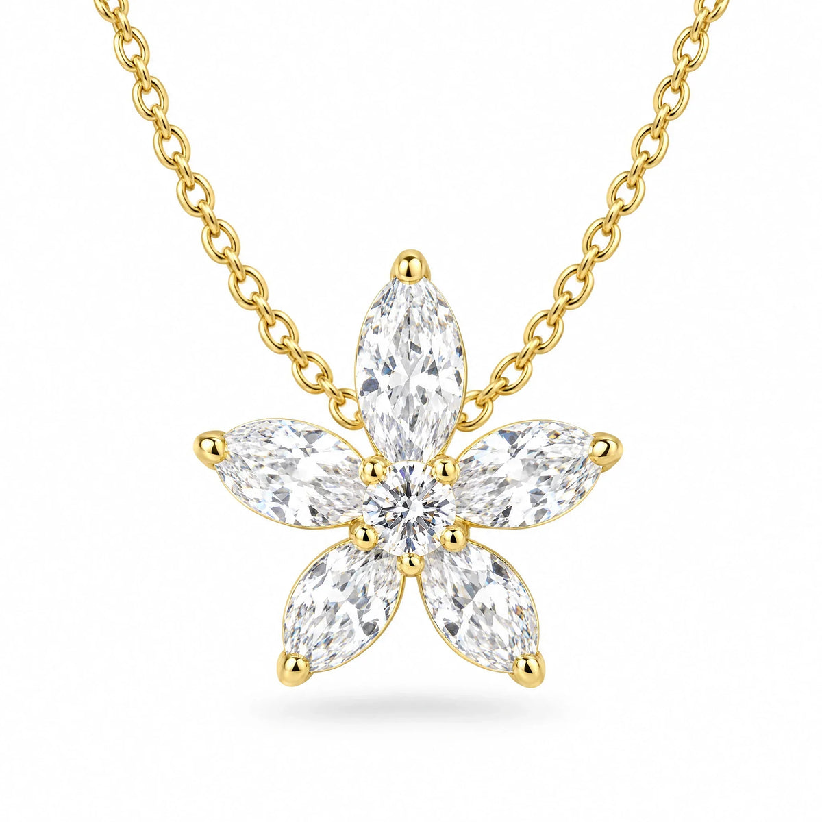 Fiora 18K Gold Plated 925 Sterling Silver Cubic Zirconia Necklace