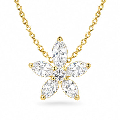 Fiora 18K Gold Plated 925 Sterling Silver Cubic Zirconia Necklace