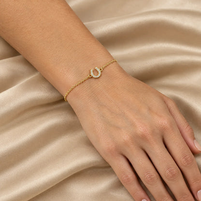 Fortuna 18K Gold Plated 925 Sterling Silver Cubic Zirconia Bracelet