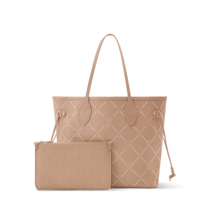 Women's Neverfull MM Hazelnut Monogram Empreinte Leather Tote Bag M29486