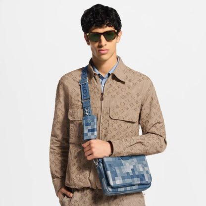 Men's Trio Messenger Bag Indigo