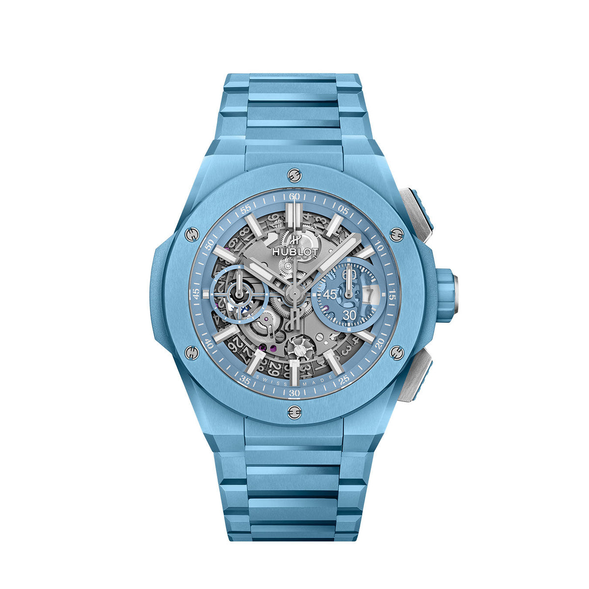 HB Big Bang INTEGRATED SKY BLUE CERAMIC Ref# 451.EX.5120.EX