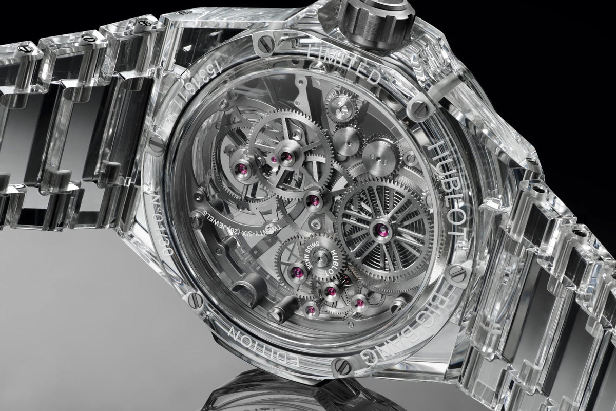 HB Big Bang INTEGRATED TOURBILLON FULL SAPPHIRE Ref# 455.JX.0120.JX