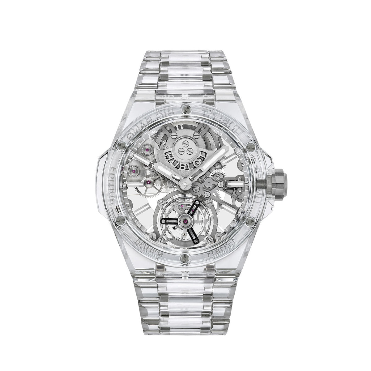 HB Big Bang INTEGRATED TOURBILLON FULL SAPPHIRE Ref# 455.JX.0120.JX