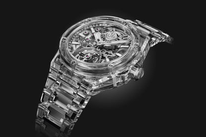 HB Big Bang INTEGRATED TOURBILLON FULL SAPPHIRE Ref# 455.JX.0120.JX