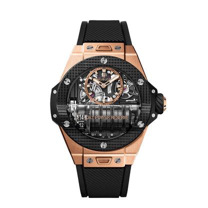 HB Big Bang MP-11 POWER RESERVE 14 DAYS KING GOLD 3D CARBON Ref# 911.OQ.0118.RX