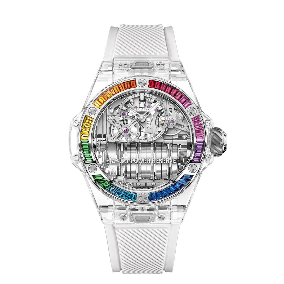 HB Big Bang MP-11 POWER RESERVE 14 DAYS SAPPHIRE RAINBOW Ref# 911.JX.0102.RW\\.4099