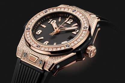 HB Big Bang ONE CLICK KING GOLD PAVÉ Ref# 485.OX.1180.RX.1604