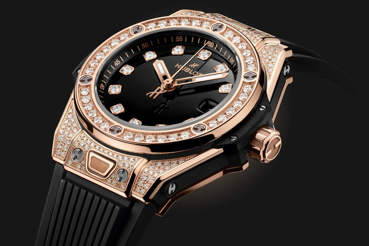 HB Big Bang ONE CLICK KING GOLD PAVÉ Ref# 485.OX.1280.RX.1604