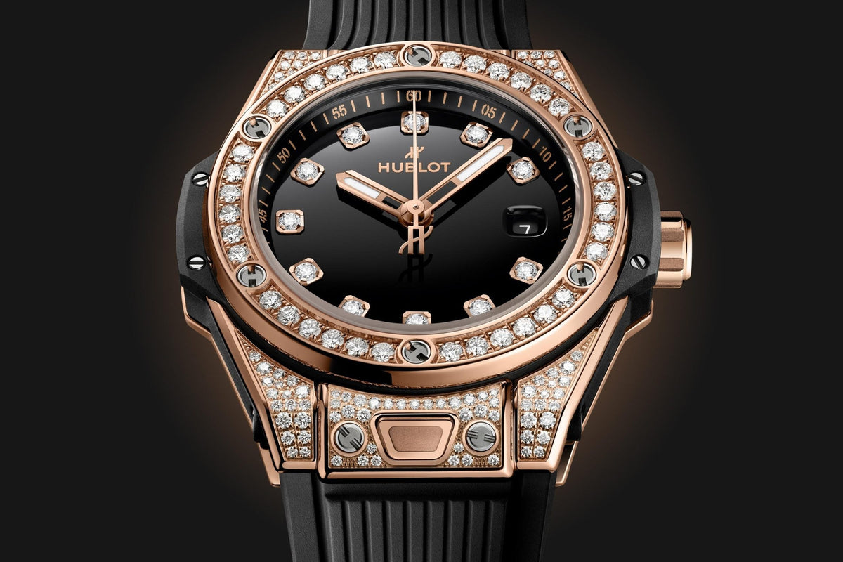 HB Big Bang ONE CLICK KING GOLD PAVÉ Ref# 485.OX.1280.RX.1604
