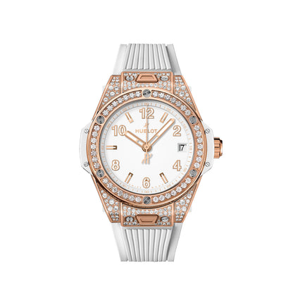 HB Big Bang ONE CLICK KING GOLD WHITE PAVÉ Ref# 465.OE.2080.RW\\.1604