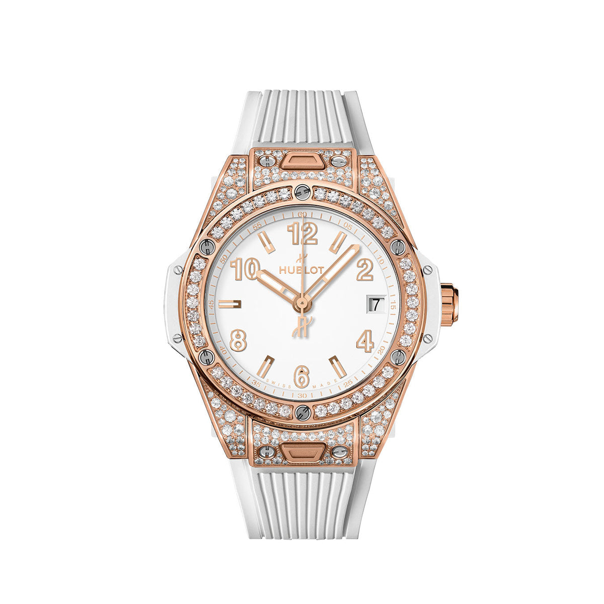 HB Big Bang ONE CLICK KING GOLD WHITE PAVÉ Ref# 465.OE.2080.RW\\.1604