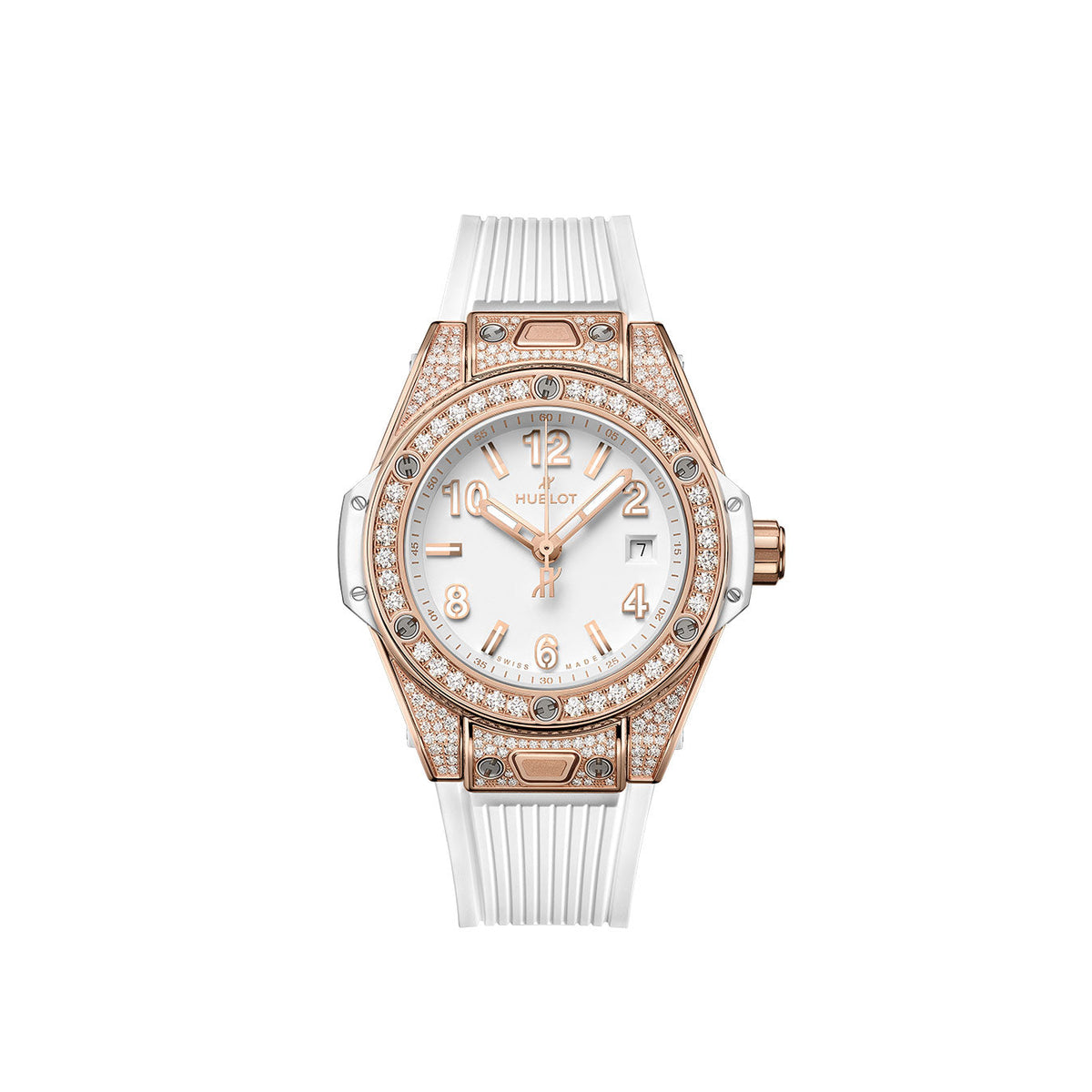 HB Big Bang ONE CLICK KING GOLD WHITE PAVÉ Ref# 485.OE.2080.RW\\.1604