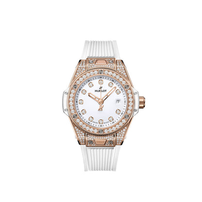 HB Big Bang ONE CLICK KING GOLD WHITE PAVÉ Ref# 485.OE.2210.RW\\.1604