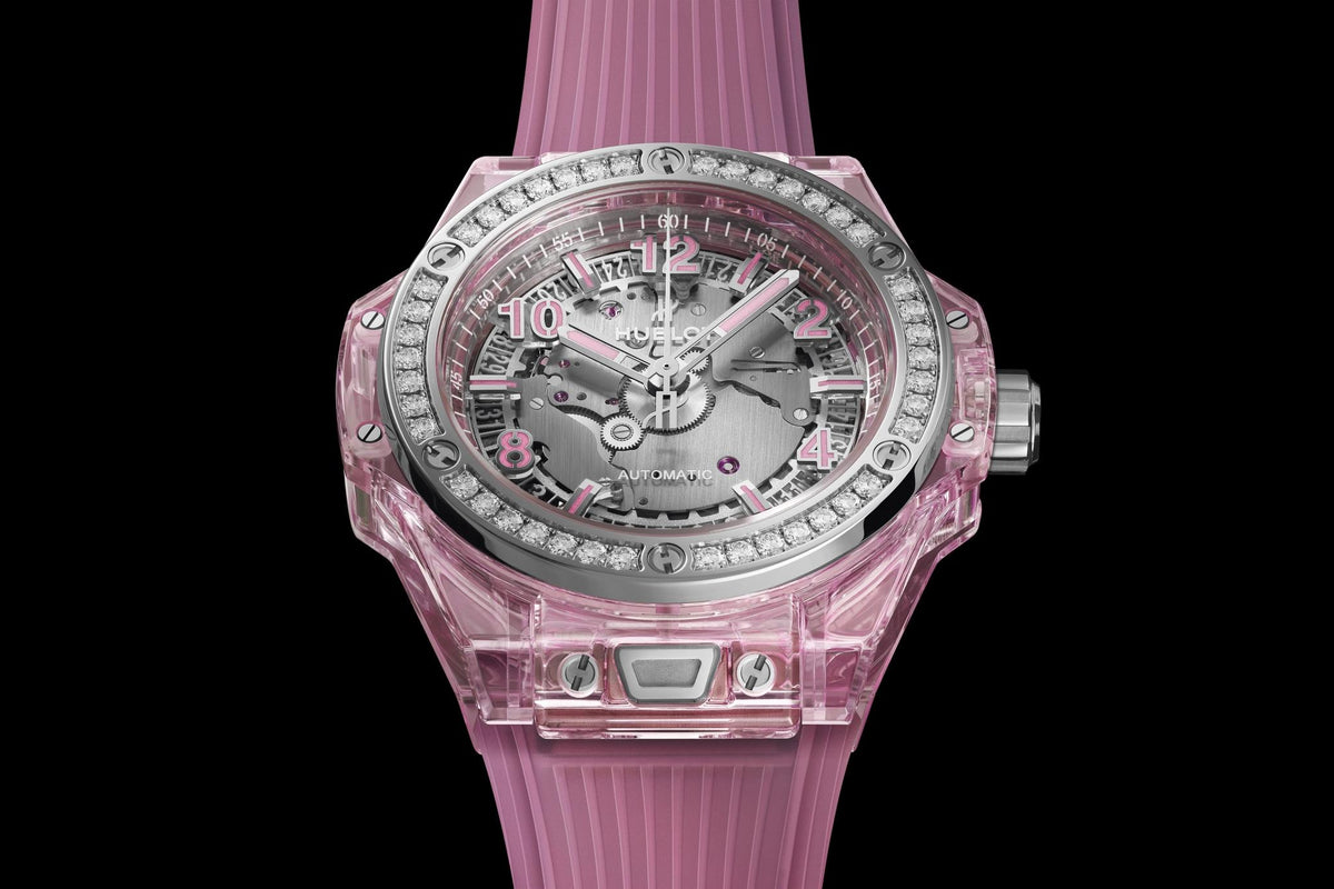 HB Big Bang ONE CLICK PINK SAPPHIRE DIAMONDS Ref# 465.JP.4802.RT.1204