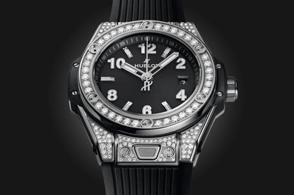 HB Big Bang ONE CLICK STEEL PAVÉ Ref# 485.SX.1170.RX.1604