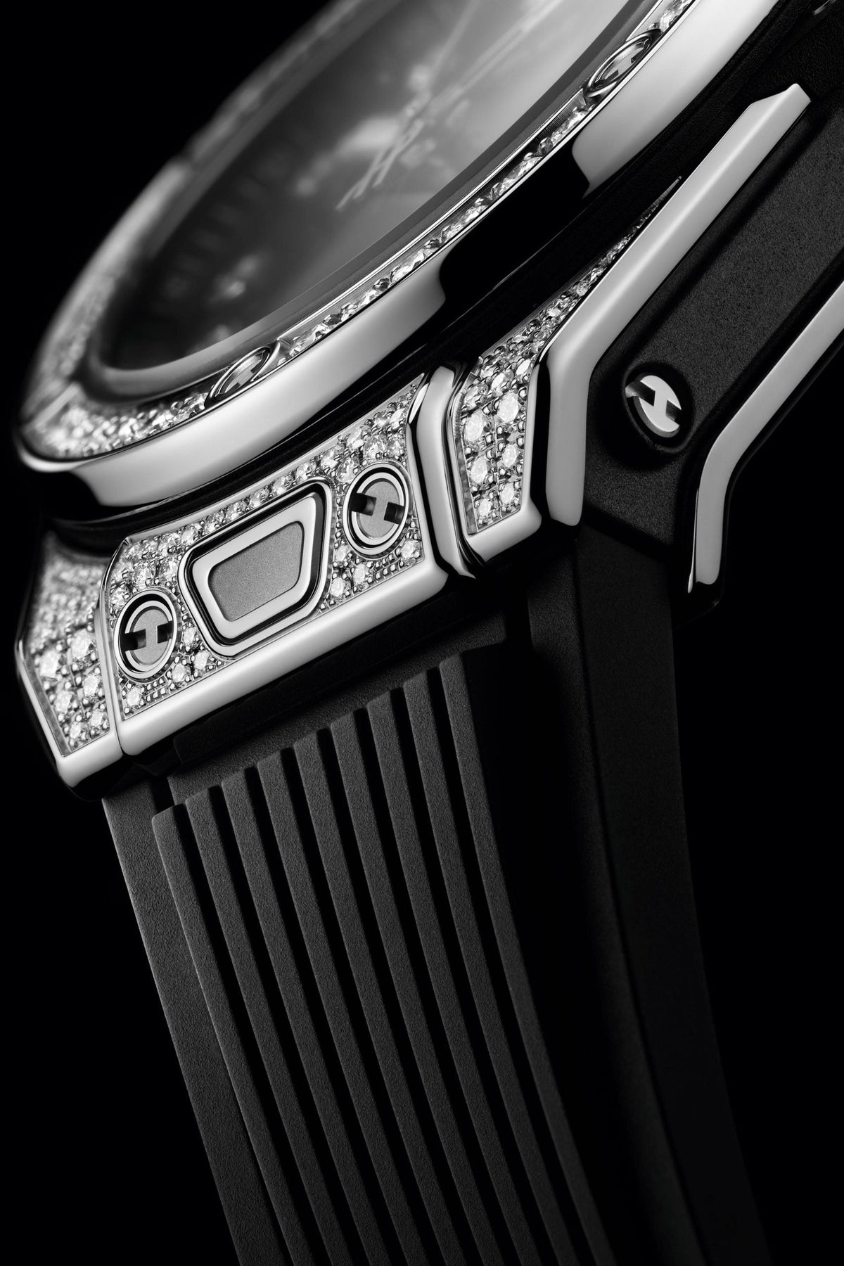 HB Big Bang ONE CLICK STEEL PAVÉ Ref# 485.SX.1270.RX.1604