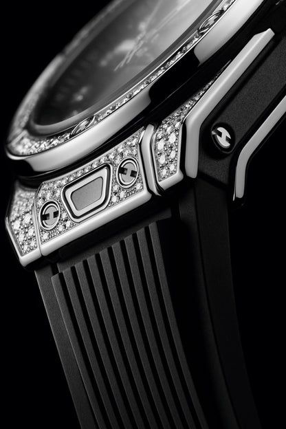 HB Big Bang ONE CLICK STEEL PAVÉ Ref# 485.SX.1270.RX.1604