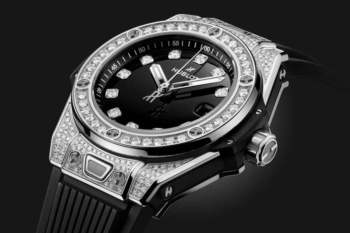 HB Big Bang ONE CLICK STEEL PAVÉ Ref# 485.SX.1270.RX.1604