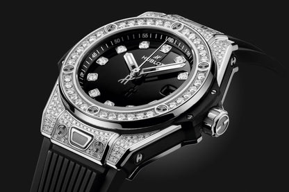 HB Big Bang ONE CLICK STEEL PAVÉ Ref# 485.SX.1270.RX.1604