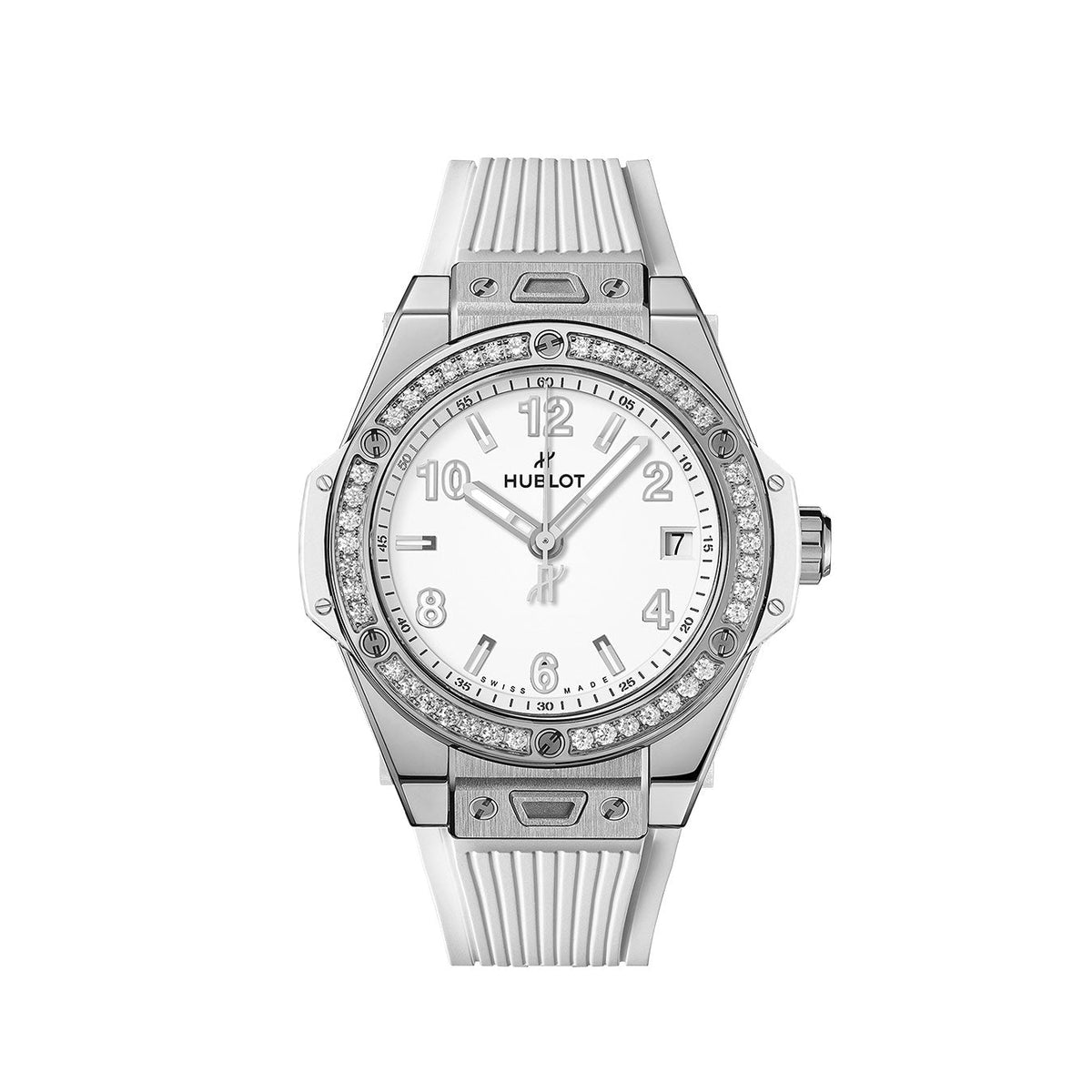 HB Big Bang ONE CLICK STEEL WHITE DIAMONDS Ref# 465.SE.2010.RW\\.1204