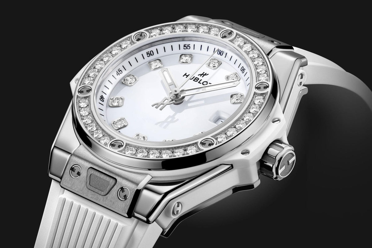 HB Big Bang ONE CLICK STEEL WHITE DIAMONDS Ref# 485.SE.2210.RW\\.1204