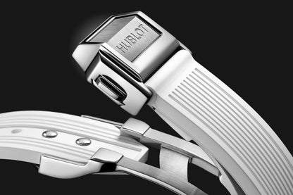 HB Big Bang ONE CLICK STEEL WHITE PAVÉ Ref# 485.SE.2210.RW\\.1604