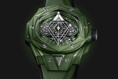 HB Big Bang SANG BLEU II GREEN CERAMIC Ref# 418.GX.5207.RX.MXM22