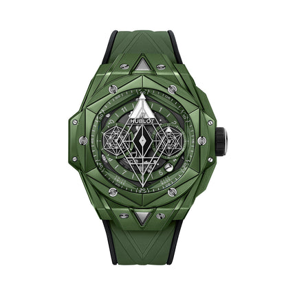 HB Big Bang SANG BLEU II GREEN CERAMIC Ref# 418.GX.5207.RX.MXM22
