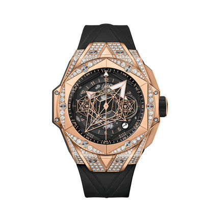 HB Big Bang SANG BLEU II KING GOLD PAVÉ Ref# 418.OX.1108.RX.1604.MXM20