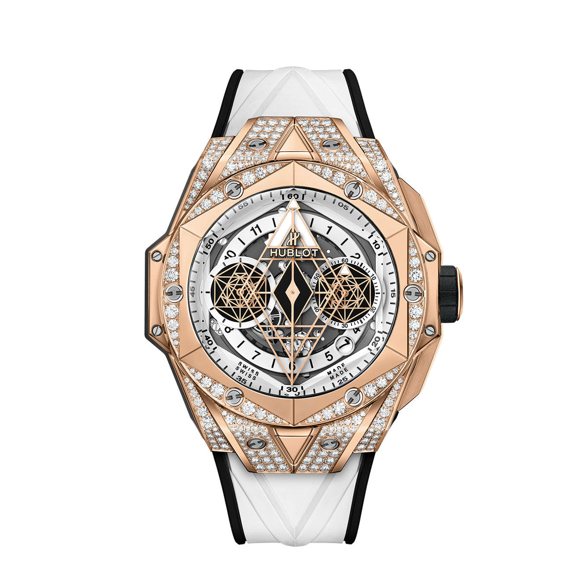 HB Big Bang Sang Bleu II King Gold White Pavé, Ref# 418.OX.2001.RX.1604.MXM20