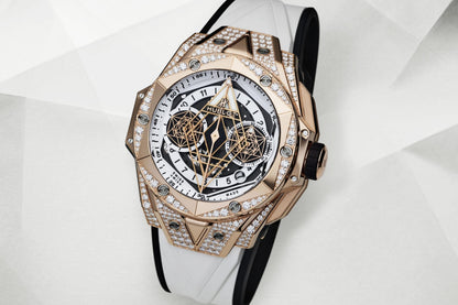 HB Big Bang Sang Bleu II King Gold White Pavé, Ref# 418.OX.2001.RX.1604.MXM20