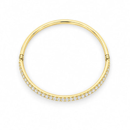 Ines 18K Gold Plated 925 Sterling Silver Cubic Zirconia Bangle Bracelet